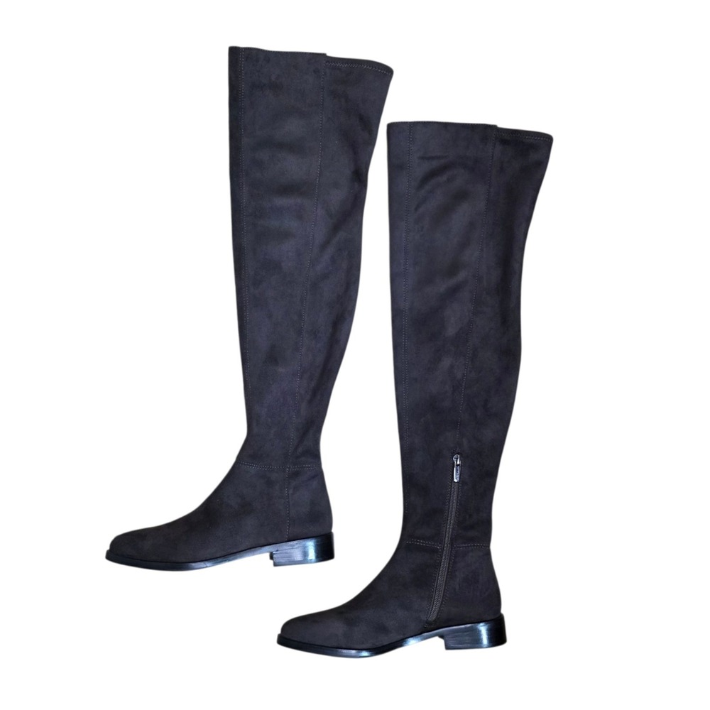 Vince Camuto OTK Suede Boots Womens 5 Over Knee Riding Boots Brown Side Zip Slim